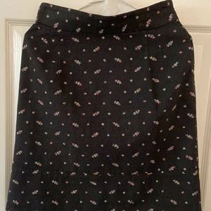 Anthropologie Odille Grey Embroidered Skirt